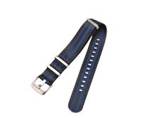 Belivceng Correa de reloj de lona de nailon con tejido de cinturón de seguridad estilo militar para buceo y deportes (18 mm, 20 mm, 22 mm y 24 mm),Negro Azul,24 mm