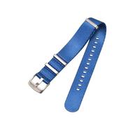 Belivceng Correa de reloj de lona de nailon con tejido de cinturón de seguridad estilo militar para buceo y deportes (18 mm, 20 mm, 22 mm y 24 mm),Azul claro,18 mm
