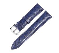 Belivceng Correa de reloj de piel auténtica con diseño de avestruz, con extremo plano y recto, de 12 mm a 24 mm.,Azul Plata B,19 mm