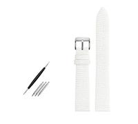 Belivceng Correa de reloj de piel con diseño de lagarto y hebilla de mariposa o de pasador para mujer, de 14 mm a 20 mm, accesorio de repuesto.,Blanco Plata P,20 mm