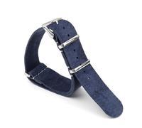 Belivceng Correa de reloj de piel de ante con hebilla plateada, repuesto para relojes inteligentes, tamaños de 18 mm a 24 mm.,Azul,18 mm