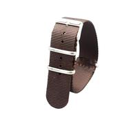 Belivceng Correa deportiva ajustable de nailon y lona - Pulsera de estilo militar para hombre y mujer, 18 mm, 20 mm, 22 mm,Marrón,20 mm