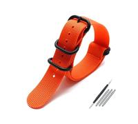 Belivceng Correa deportiva de nailon con costura manual - Diseño sencillo - 20 mm, 22 mm, 23 mm, 24 mm y 26 mm,Naranja Negro,24 mm
