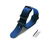 Belivceng Correa deportiva de nailon con costura manual - Diseño sencillo - 20 mm, 22 mm, 23 mm, 24 mm y 26 mm,Azul Negro,26 mm