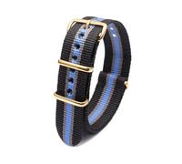 Belivceng Correa deportiva de nailon con hebilla dorada para relojes inteligentes - Correa de repuesto de 18 mm, 20 mm, 22 mm y 24 mm,Negro Gris Azul,18 milímetros
