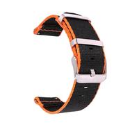 Belivceng Correa deportiva de nailon de liberación rápida - Correa de lona de 20 mm y 22 mm,Negro Naranja,20 mm