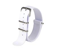 Belivceng Correa deportiva de nailon resistente al agua para reloj - para hombre y mujer, 18 mm, 20 mm, 22 mm,Blanco,18 mm