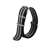 Belivceng Correa deportiva de nailon resistente al agua para reloj - para hombre y mujer, 18 mm, 20 mm, 22 mm,Negro Gris A,22 mm