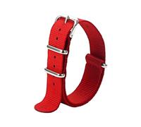 Belivceng Correa deportiva de nailon resistente al agua para reloj - para hombre y mujer, 18 mm, 20 mm, 22 mm,Rojo,22 mm