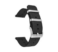 Belivceng Correa universal de nailon trenzado con hebilla de liberación rápida - Brazalete de repuesto de 18 mm, 20 mm, 22 mm y 24 mm,Negro,20 mm