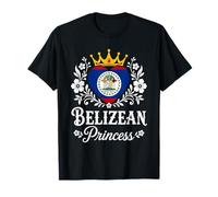 Belizean Princess Belize Flag Proud Belizean Girl Camiseta