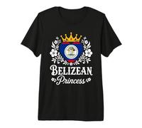 Belizean Princess Belize Flag Proud Belizean Girl Camiseta Premium