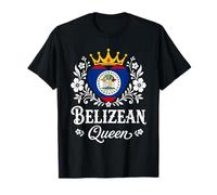 Belizean Queen Belize Flag Proud Belizean Woman Camiseta
