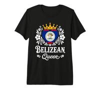 Belizean Queen Belize Flag Proud Belizean Woman Camiseta Premium