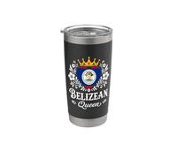 Belizean Queen Belize Flag Proud Belizean Woman Vaso térmico de acero inoxidable de doble pared