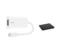 Belkin Adaptador USB-C a HDMI, 4K 60Hz Dolby Vision HDR, convertidor USB tipo C a HDMI para MacBook, iPad Pro, portátiles USB-C a TV/monitor, HDCP 2.2, adaptador AV blanco compacto, incluye paño de
