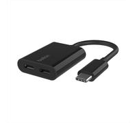Belkin adaptador USB C RockStar de audio + carga USB-C, convertidor para cascos con carga rápida USB-C Power Delivery de 60 W, iPhone 16, iPad Pro, Galaxy, Note, Google Pixel, LG, Sony y otros, negro
