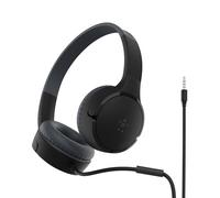 Belkin Auriculares supraaurales SoundForm Mini para niños, Cascos externos con micrófono, enseñanza Virtual, Colegio, Viajar, Jugar, para Dispositivos compatibles con Puerto de 3,5 mm, Negro