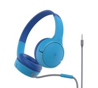 Belkin Auriculares supraaurales SoundForm Mini para niños, Cascos externos con micrófono, enseñanza Virtual, Colegio, Viajar, Jugar, para Dispositivos compatibles con Puerto de 3,5 mm, Azul