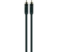 Belkin AV10010qp - Cable coaxial (2 metros, conectores dorados RCA M/M), negro