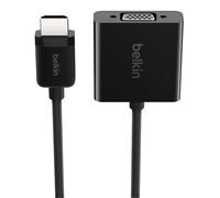 Belkin AV10170bt - Adaptador de HDMI macho/VGA hembra con corriente por micro-USB y con audio de 3.5 mm, negro