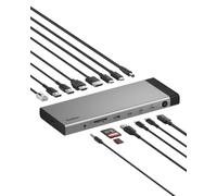 Belkin Base Thunderbolt™ 5 de 140 W, estación de Acoplamiento 14 en 1 | Connect, triple pantalla, transferencia de datos de 80 Gbps, puerto Ethernet de 2.5 GB, cadena margarita de hasta 6