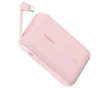 Belkin Batería Externa 10000mAh 20W con Cable USB-C Integrado, Rosa