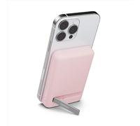 Belkin batería Externa magnética de 5000 mAh, Cargador portátil Compatible con MagSafe, Pass-Through, Power Bank con Salida de 7,5 W y Entrada de 10 W, Soporte extraíble, iPhone 16, 15 y más, Rosa