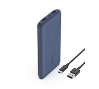 Belkin batería externa portátil de 10000mAh, cargador externo USB-C con 1 puerto USB-C y 2 puertos USB-A, power bank de 15 W, batería portátil para iPhone, Galaxy, Pixel, AirPods, iPad y otros - azul