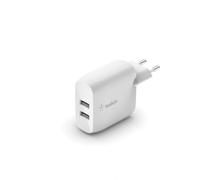 Belkin cargador de pared doble USB-A BoostCharge de 24 W (para iPhone 14/14 Plus, 14 Pro, 14 Pro Max, iPhone 13, iPhone 12 y modelos anteriores, Samsung Galaxy S23, S23+, S22, Pixel y otros)