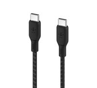 Belkin cable USB tipo C a USB-C, Power Delivery de 100 W, cable USB C con certificación USB-IF 2.0 con exterior de nailon y doble trenzado para iPhone 16 y 15, iPad, MacBook, Galaxy y más, 2 m, negro