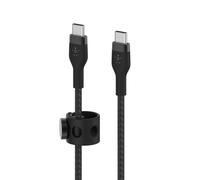 Belkin BoostCharge Pro Flex cable trenzado USB-C a USB-C, cable de carga rápida Power Delivery con certificación USB-IF para iPhone 16 y 15, Galaxy S24, iPad, MacBook, Note, Pixel y otros, 2 m, negro