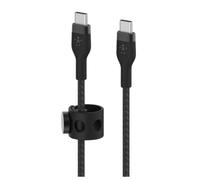 Belkin BoostCharge Pro Flex cable trenzado USB-C a USB-C, cable de carga rápida Power Delivery con certificación USB-IF para iPhone 16 y 15, Galaxy S24, iPad, MacBook, Note, Pixel y otros, 3 m, negro