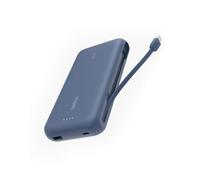 Belkin BoostCharge Batería Externa 20K, Carga rápida y Cable Integrado (PD 30 W), Power Bank, Cargador portátil USB-C Power Delivery para iPhone Serie 16, iPad Pro, Galaxy Serie S25 y Otros, Azul
