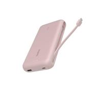 Belkin BoostCharge Batería Externa 20K, Carga rápida y Cable Integrado (PD 30 W), Power Bank, Cargador portátil USB-C Power Delivery para iPhone Serie 16, iPad Pro, Galaxy Serie S25 y Otros, Rosa
