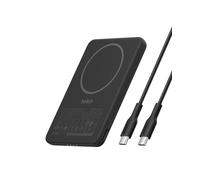 Belkin BoostCharge Batería Externa Carga Rápida 5000mAh, Power Bank Magnética y Delgada, Puerto USB Tipo C y Cable USB C, Cargador Portátil para iPhone, Galaxy, Pixelnap, iPad, Tableta, Negro