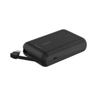 Belkin BoostCharge batería Externa de 10 000 mAh, Power Bank portátil con Cable Integrado PD (20 W), Carga rápida por USB-C Power Delivery 10K, Cargador móvil, Negro