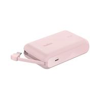 Belkin BoostCharge batería Externa de 10 000 mAh, Power Bank portátil con Cable Integrado PD (20 W), Carga rápida por USB-C Power Delivery 10K, Cargador móvil, Rosa