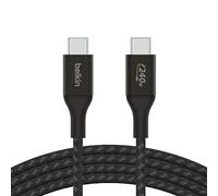 Belkin BoostCharge cable USB-C a USB-C, cable tipo C de carga rápida con Power Delivery de 240 W, certificación USB-IF, compatible con iPhone 16 y 15, MacBook, Chromebook, Galaxy y otros, 1 m, negro