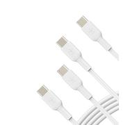 Belkin BoostCharge cable USB-C a USB-C (cable USB-C de carga rápida para iPhone 16, iPhone 15, Galaxy S24, S23, Google Pixel, iPad, MacBook, Nintendo Switch y más, cable USB Tipo C) 1 m, 2 uds, blanco