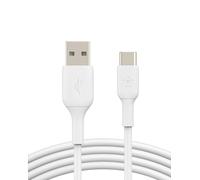 Belkin BoostCharge cable USB C, (cable USB-C a USB-A, cable USB Tipo C para iPhone 16, iPhone 15, Samsung Galaxy S24, S23, Pixel, iPad Pro, MacBook, Nintendo Switch y otros), 2 m, blanco