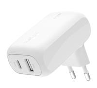 Belkin BoostCharge Cargador de Pared Doble 1x USB-C PD 3.0 30W + 1x USB-A 12W Blanco