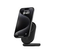 Belkin BoostCharge Cargador con Qi2, Soporte magnético de Carga inalámbrica Plegable 15W, Compatible con MagSafe, Cargador rápido portátil, admite Modo Standby, para iPhone 16, 15, 14 y 13, Negro