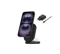 Belkin BoostCharge Cargador magnético Plegable Qi2 15W, Base de Carga inalámbrica Compatible con MagSafe, Carga rápida para iPhone 16, 15, 14, 13 y 12, estación con Soporte Antideslizante, Negro