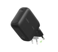 Belkin BoostCharge Cargador USB C, Cargador GAN Compacto 100W Plegable, Carga Rápida, Enchufe USB C Pared, iPhone 17, Samsung Galaxy S26, Pixel 10, AirPods, Tabletas, MacBook - Negro