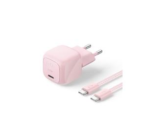 Belkin BoostCharge Cargador USB C GAN 30W con Cable Trenzado USB-C de 2 m | Carga rápida GaN Compacta, Enchufe USB C PD para iPhone y MacBook Neo, iPad, Samsung Galaxy, Google Pixel y AirPods