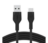 Belkin BoostCharge Flex cable USB C a A de silicona, cable USB-A a USB tipo C de carga con certificación USB-IF para iPhone 16, iPhone 15, Galaxy S24, iPad, MacBook, Note, Pixel y más, 2 m, negro