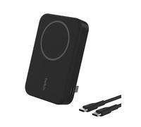 Belkin BoostCharge Pro batería externa inalámbrica de 10 000 mAh con Qi2, cargador portátil compatible con MagSafe + soporte caballete, iPhone 16, 16 Plus, 16 Pro, 16 Pro Max, iPhone 15 y otros, negro