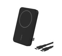 Belkin BoostCharge Pro Batería Externa Inalámbrica de 5000mAh con Qi2, Cargador portátil Compatible con MagSafe + Soporte Caballete, batería portatil para Phone 16, iPhone 15, 14, 13 y Otros, Negro