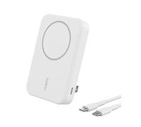 Belkin BoostCharge Pro batería Externa inalámbrica de 8000 mAh con Qi2, Cargador portátil Compatible con MagSafe + Soporte Caballete, iPhone 16, 16 Plus, 16 Pro, 16 Pro MAX, iPhone 15 y Otros, Blanco